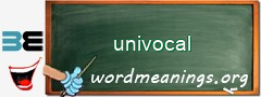 WordMeaning blackboard for univocal